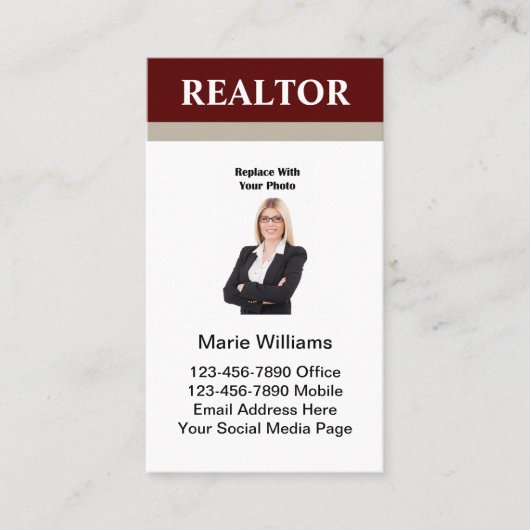 プロフェッショナル不動産仲介業者フォト名刺 名刺 (正面)