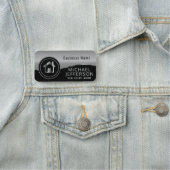 プロフェッショナル不動産仲介業者 – 黒とシルバーグレー 名札 (インサイチュ)