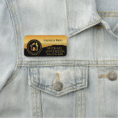 プロフェッショナル不動産仲介業者 – 黒と金ゴールド 名札 (インサイチュ)