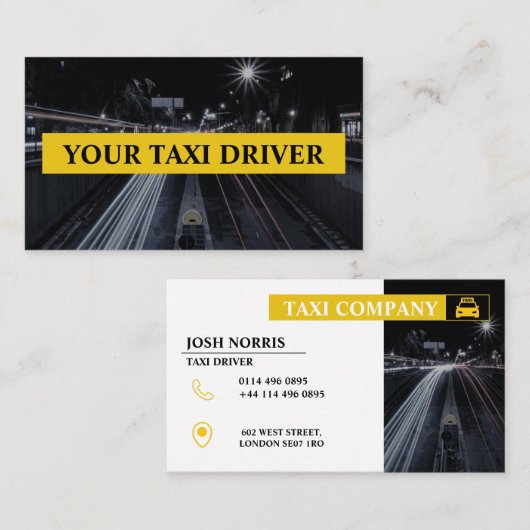 プロフェッショナル乗務員用タクシー名刺 名刺 (正面/裏面)