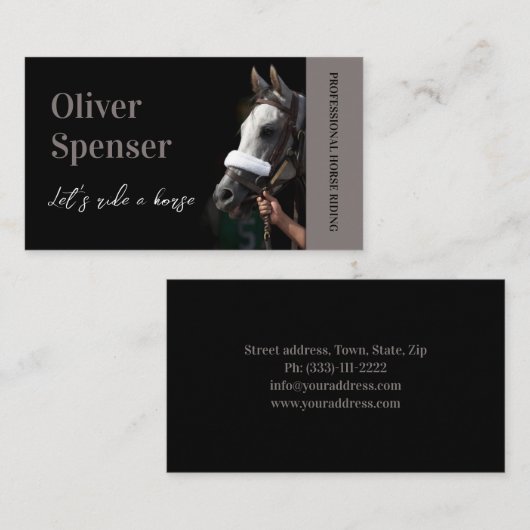 プロフェッショナル乗馬トレーナーカード 名刺 (正面/裏面)