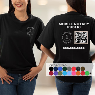 プロフェッショナル事業ロゴQRコード公証人業務 Tシャツ