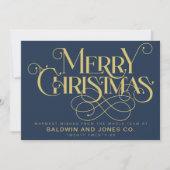 プロフェッショナル事業会社ロゴ金ゴールドネイビーブルー シーズンカード (正面)