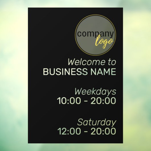 プロフェッショナル事業用ロゴの開店時間 ウィンドウサイン (シート3)