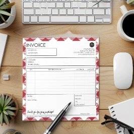 プロフェッショナル事業請求書の赤縁どテンプレート ノートパッド
