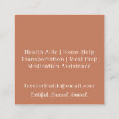 プロフェッショナル介護者ホーム救済アイド スクエア名刺 (裏面)