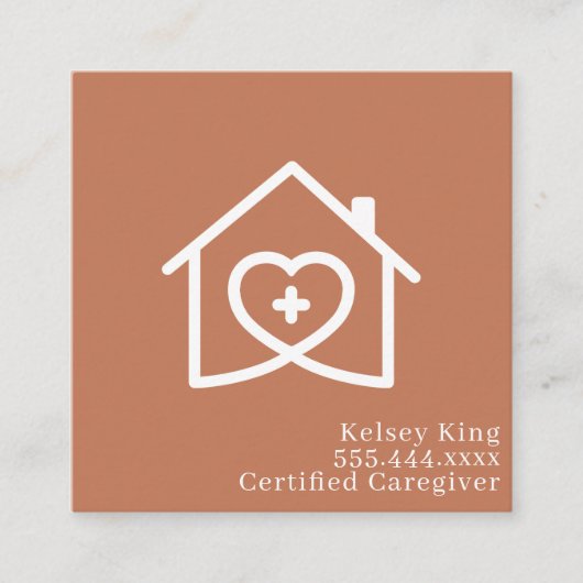 プロフェッショナル介護者ホーム救済 スクエア名刺 (正面)