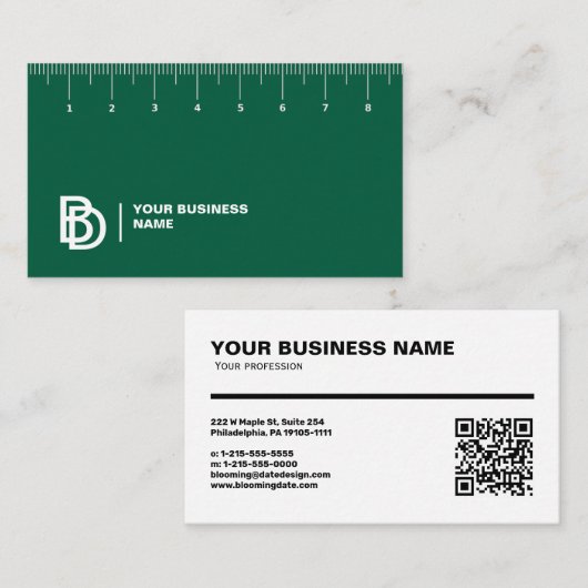 プロフェッショナル付き名刺（単位センチメートル） 名刺 (正面/裏面)