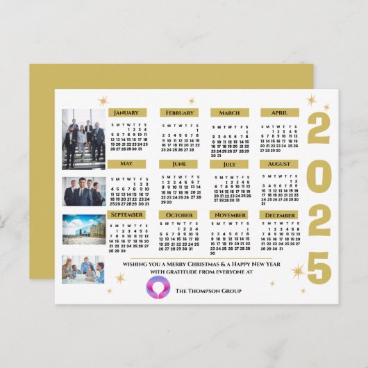 プロフェッショナル企業のあいさつ文2025年予定表 シーズンポストカード (正面/裏面)