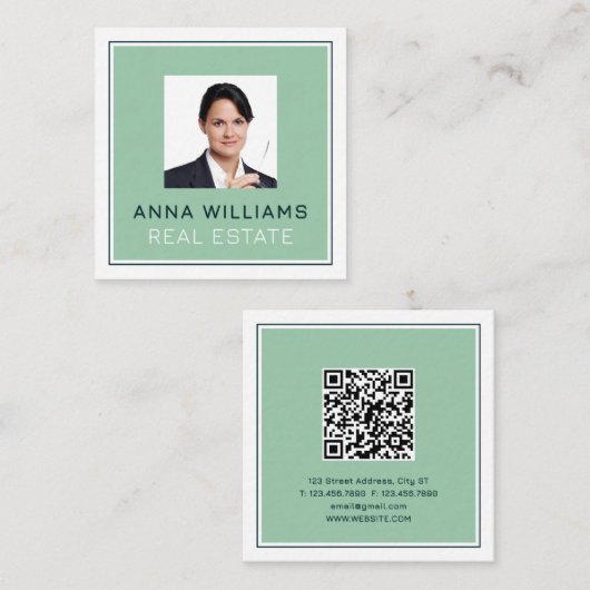 プロフェッショナル企業のの輪郭イメージ スクエア名刺 (正面/裏面)