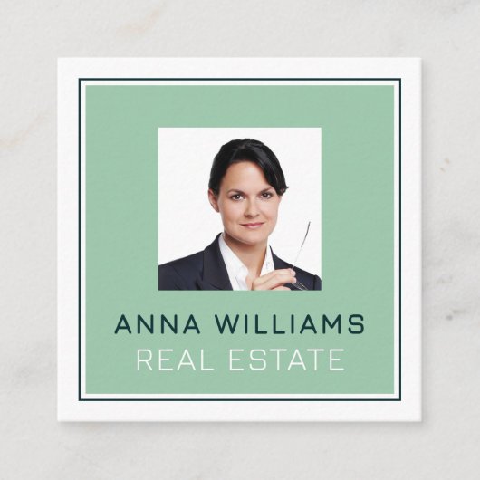 プロフェッショナル企業のの輪郭イメージ スクエア名刺 (正面)