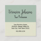 プロフェッショナル企業のモダンセージグリーン スクエア名刺 (正面)