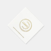 プロフェッショナル企業のロゴの追加ホワイト金ゴールド スタンダードカクテルナプキン