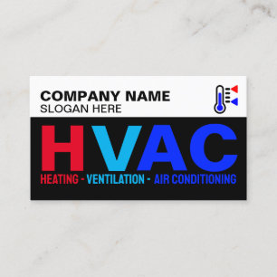 プロフェッショナル会社のロゴとスローガンモダン、HVAC 名刺