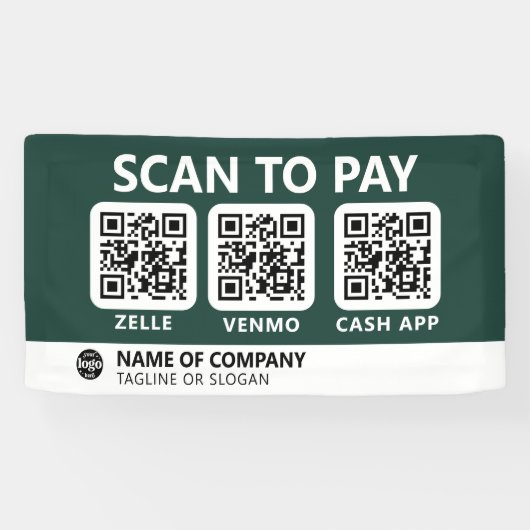 プロフェッショナル会社のロゴスキャンでQRコードを支払う 横断幕 (横)