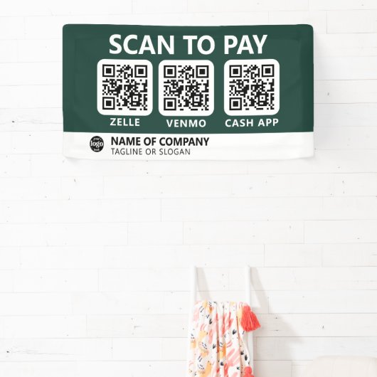 プロフェッショナル会社のロゴスキャンでQRコードを支払う 横断幕 (インサイチュ)