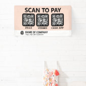 プロフェッショナル会社のロゴスキャンでQRコードを支払う 横断幕 (インサイチュ)