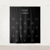 プロフェッショナル会社のロゴ黒の背景 タペストリー (正面)