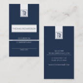 プロフェッショナル会社の名刺ダークブルー 名刺 (正面/裏面)