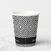 プロフェッショナル会社タグラインブラック&ホワイトパターン 紙コップ (右)
