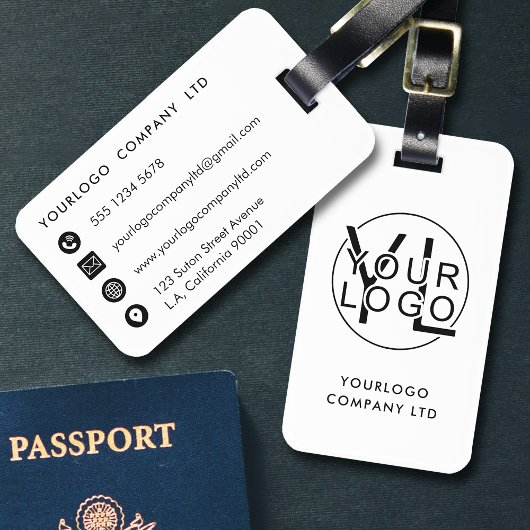 プロフェッショナル会社ブラックロゴ企業の ラゲッジタグ