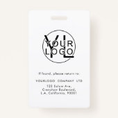 プロフェッショナル会社ブラックロゴ従業員の写真ID バッジ (裏面)