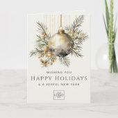 プロフェッショナル会社ロゴエレガントカスタムクリスマス シーズンカード (正面)