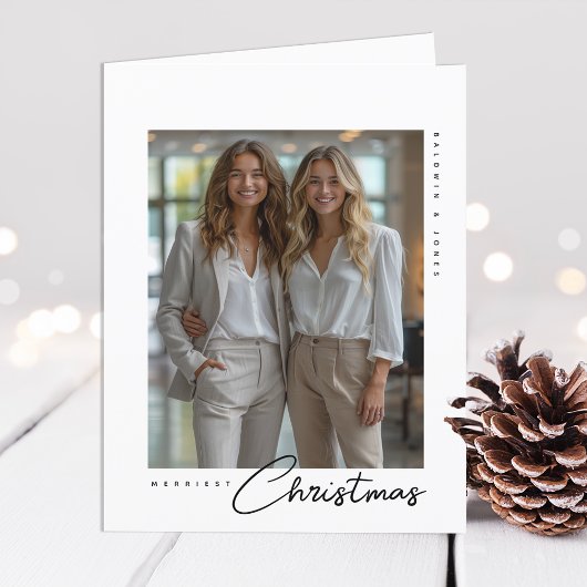 プロフェッショナル会社ロゴクリスマスフォト折り畳み シーズンカード