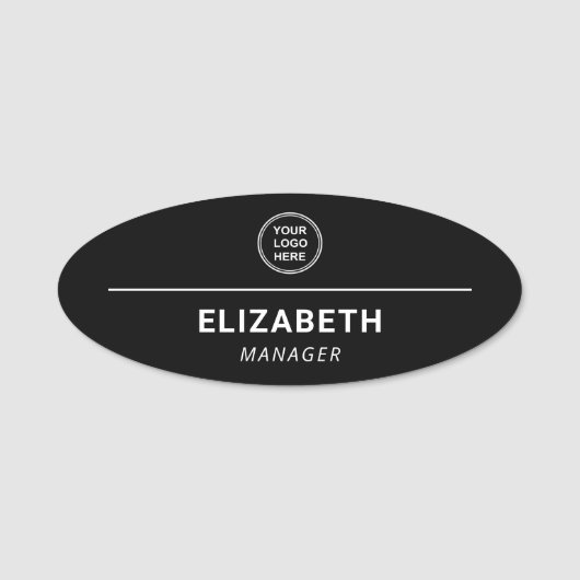 プロフェッショナル会社ロゴブラック 名札 (正面)