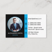 プロフェッショナル会社ロゴ写真ソーシャルメディアの追加 名刺 (裏面)