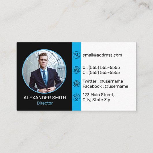 プロフェッショナル会社ロゴ写真ソーシャルメディアの追加 名刺 (裏面)