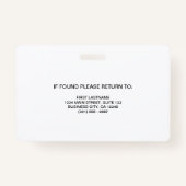 プロフェッショナル会社ロゴ従業員の写真ID バッジ (裏面)