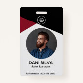 プロフェッショナル会社ロゴ従業員IDフォトバッジ バッジ (正面)