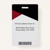 プロフェッショナル会社ロゴ従業員IDフォトバッジ バッジ (裏面)