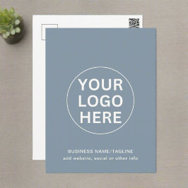 プロフェッショナル会社ロゴ&文字ダスティブルー ポストカード