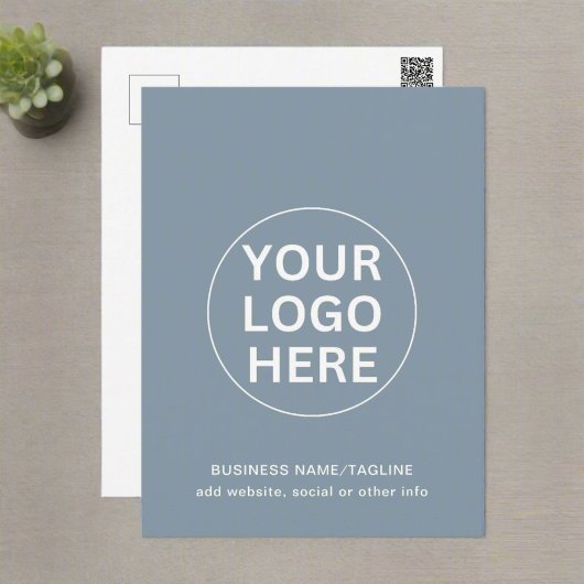 プロフェッショナル会社ロゴ&文字ダスティブルー ポストカード