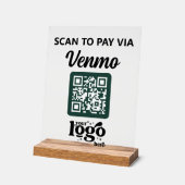 プロフェッショナル会社ロゴQRコードビジネスグリーン アクリルサイン (傾斜)