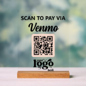 プロフェッショナル会社ロゴQRコードビジネスピンク アクリルサイン (ニュートラル)