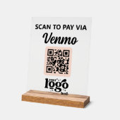 プロフェッショナル会社ロゴQRコードビジネスピンク アクリルサイン (傾斜)