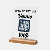 プロフェッショナル会社ロゴQRコードビジネスブルー アクリルサイン (傾斜)