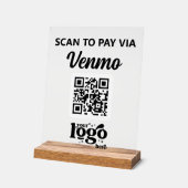 プロフェッショナル会社ロゴQRコードビジネスホワイト アクリルサイン (傾斜)