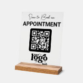 プロフェッショナル会社ロゴQRコードビジネスモダン アクリルサイン (傾斜)