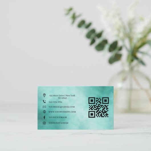 プロフェッショナル会社ロゴQRコード名刺 名刺 (スタンド正面)