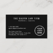 プロフェッショナル会社ロゴQRコード社員ブラック 名刺 (正面)