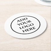プロフェッショナル会社企業のロゴはこちら ラウンドペーパーコースター (アングル)