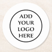 プロフェッショナル会社企業のロゴはこちら ラウンドペーパーコースター (正面)