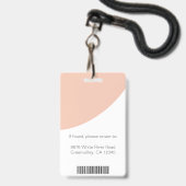 プロフェッショナル会社企業のロゴ写真IDピンク バッジ (ストラップ付き裏面)