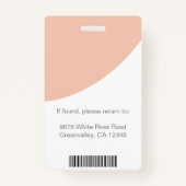 プロフェッショナル会社企業のロゴ写真IDピンク バッジ (裏面)