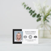 プロフェッショナル会社員カスタムのフォトブラック 名刺 (スタンド正面)