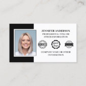 プロフェッショナル会社員カスタムのフォトブラック 名刺 (正面)